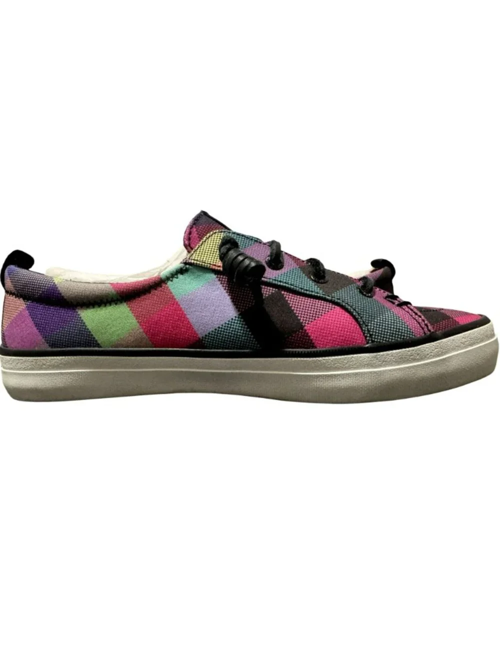 Sperry Women's Slip-On Crest Vibe Gingham Sneaker Sz 9 Multicolor Plaid Preppy - Picture 3 of 11